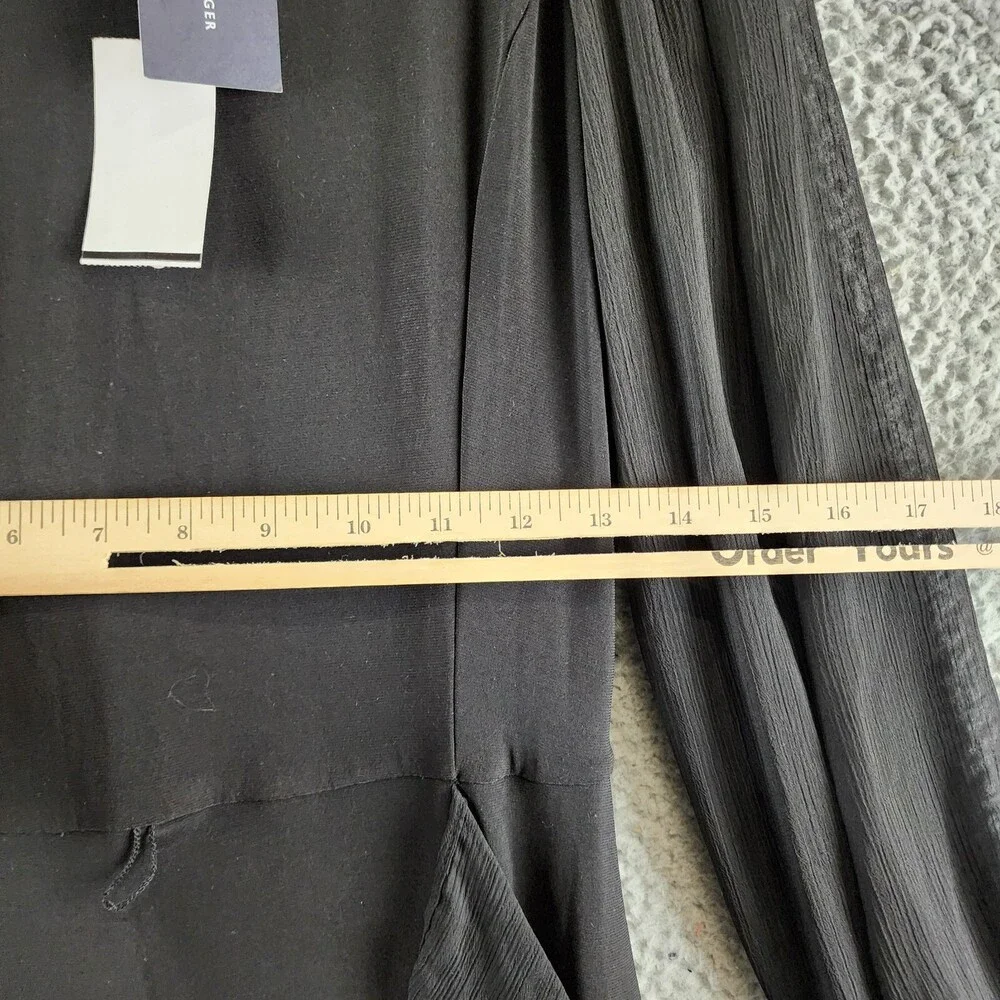Tommy Hilfiger Jersey Stretch Chiffon Long Sleeve Dress Women's 8 Black Back Zip - Picture 8 of 15
